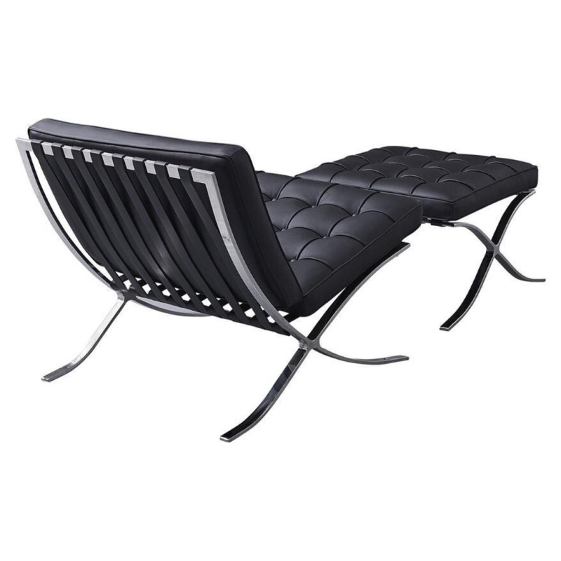 Barcelona-Chair-met-hocker-zwart-kopen