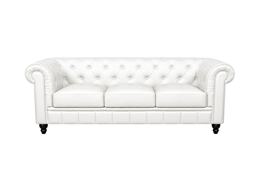Chesterfield Bank Wit | 3-Zits Chesterfield Bank wit 3-zits leer bankstel sofa