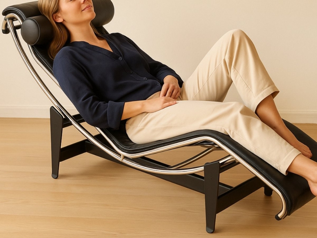 Chaise Longue - Ligbed - Fauteuil - Zwart Corbusier stoel zwart LC4 fauteuil chaise longue cassina stoel (1)