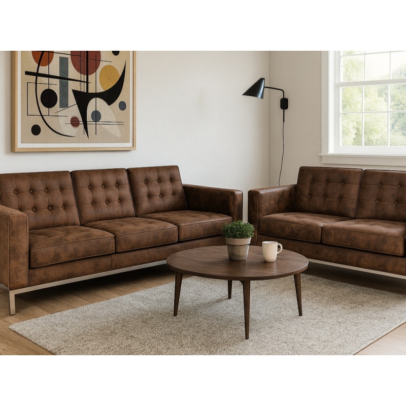 Knoll Florence Bank Bruin Vintage Leer