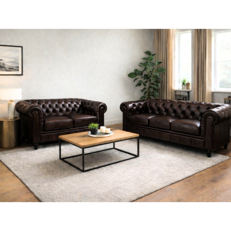 Chesterfield Banken Bruin Mokka set