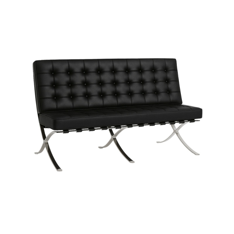 Barcelona Chair twee zits zwart