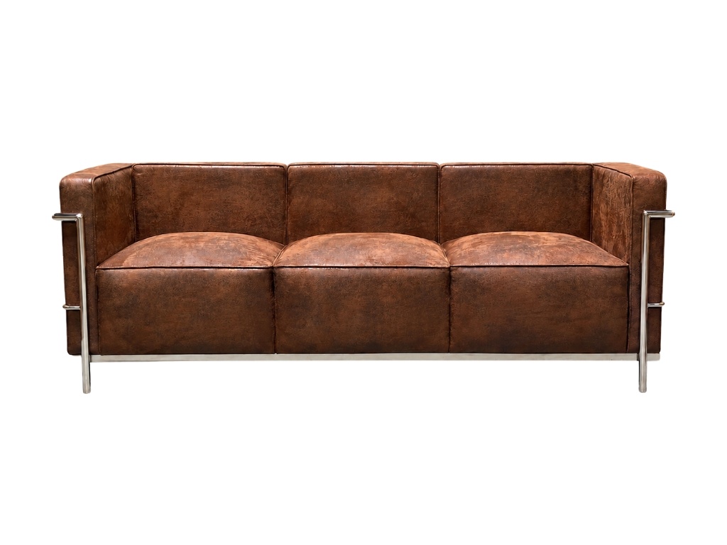 Design bank Bruin | 3-Zits Corbusier bank Bruin