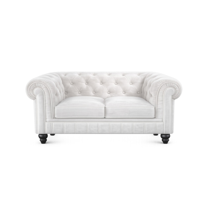 Chesterfield Bank Velvet wit 2-zits