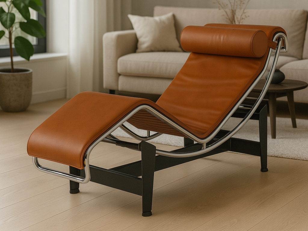 Cassina Le Corbusier LC4 Bruin cognac chaise longue woonkamer