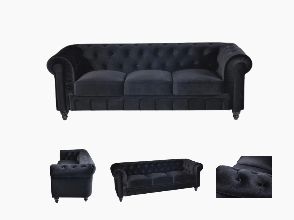 Chesterfield Banken Velvet zwart