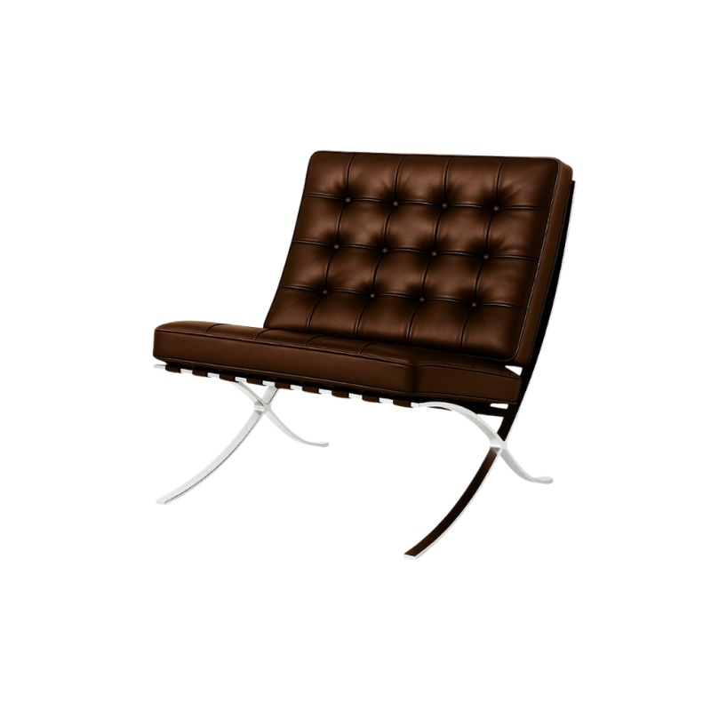 Barcelona Chair Donker Bruin leer