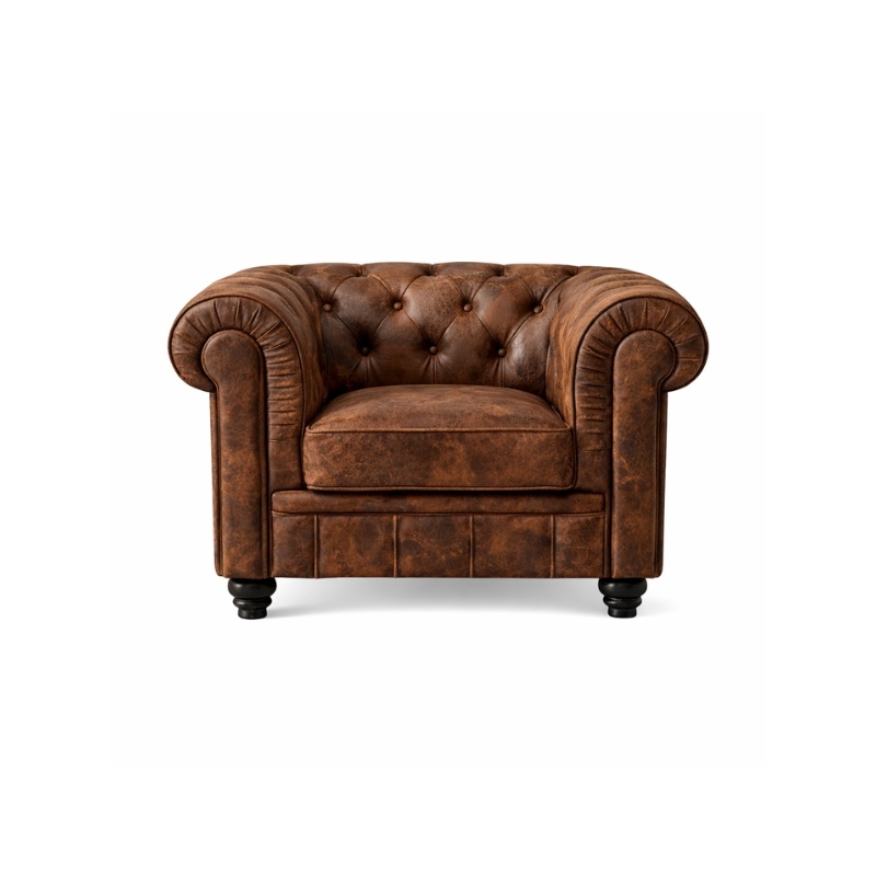 Chesterfield Bank Vintage Bruin 1-zits