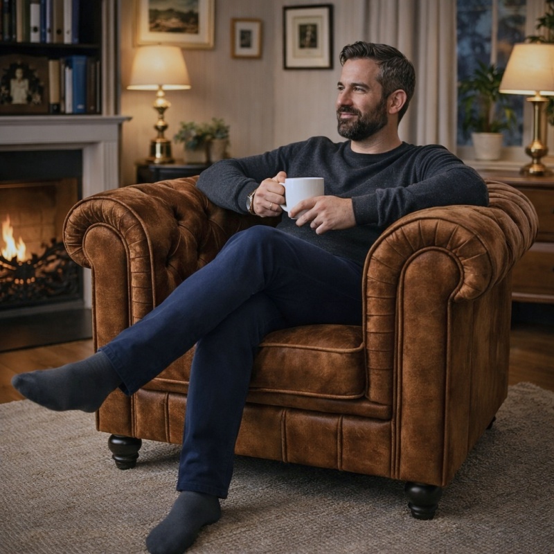 Chesterfield Bank Vintage Bruin 1-zits