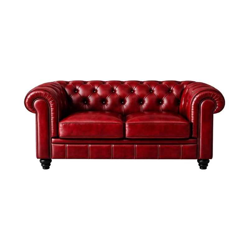 Chesterfield 2 zits bank rood