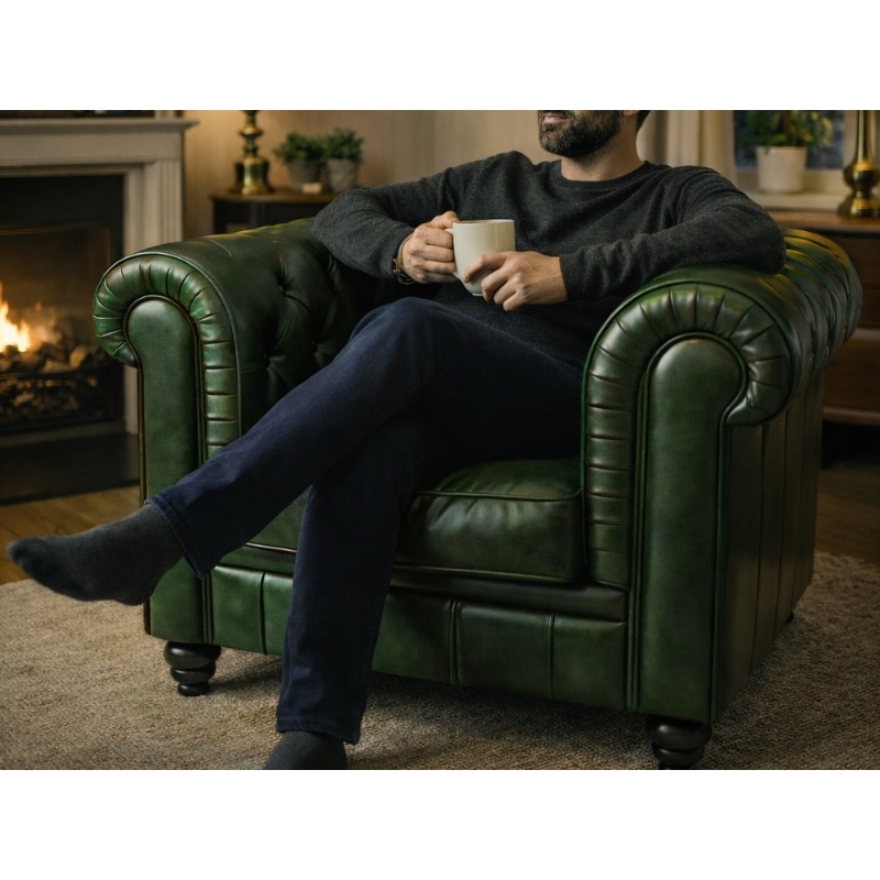 Chesterfield Bank Groen 1-Zits