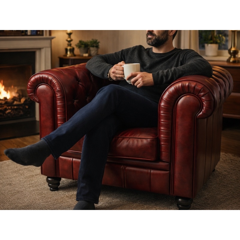 Chesterfield Bank rood 1-Zits