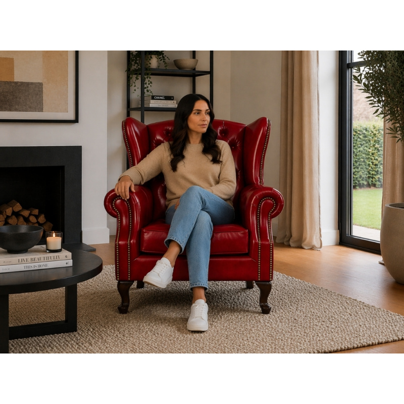 Chesterfield Fauteuil Rood