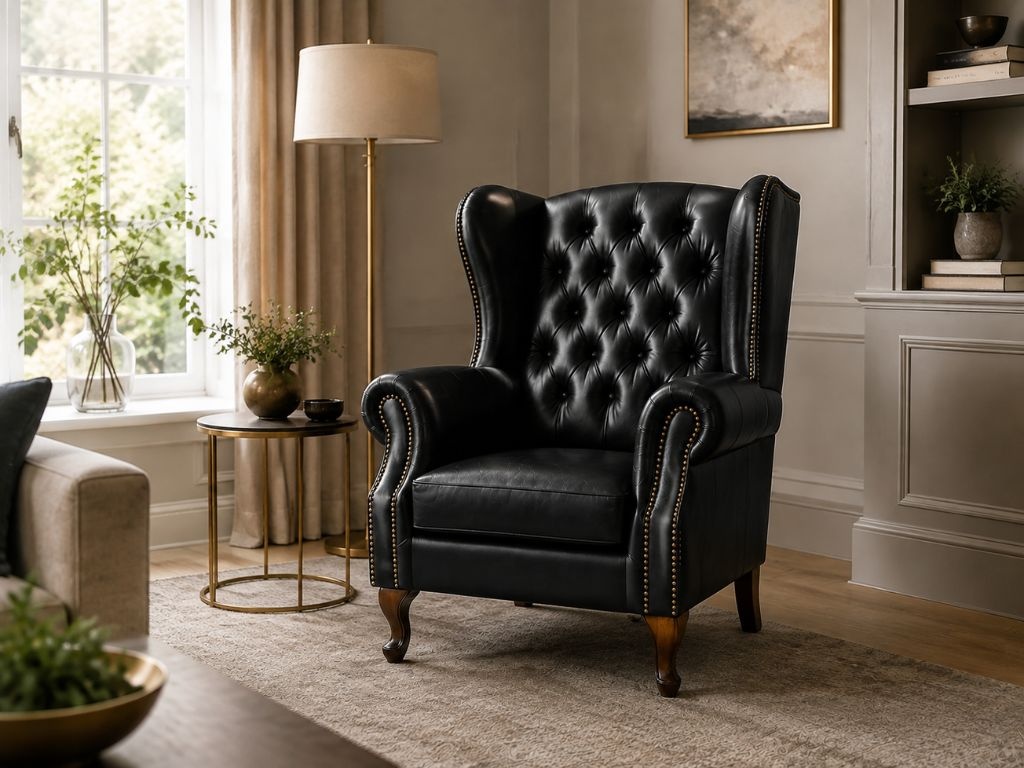 Chesterfield Fauteuil Zwart Chesterfield Fauteuil Zwart stoel chesterfield wing back chair leer