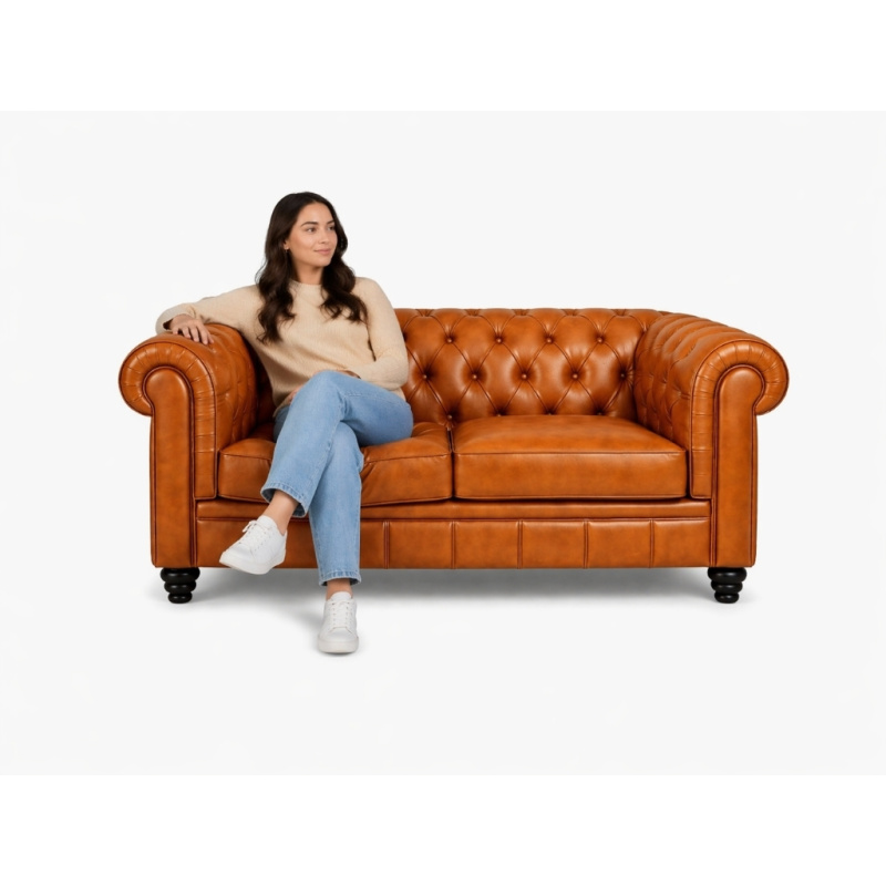 Chesterfield Bank Camel bruin 2-zits