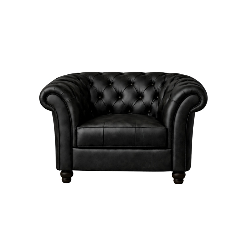 Chesterfield Bank Curve Zwart 1-zits