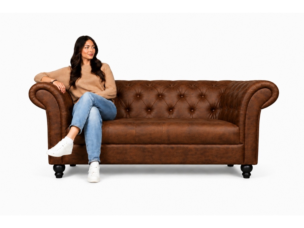 Chesterfield Bank Curve Vintage Bruin | 2-Zits Chesterfield Bank Vintage Bruin Curve 2-zits (2)