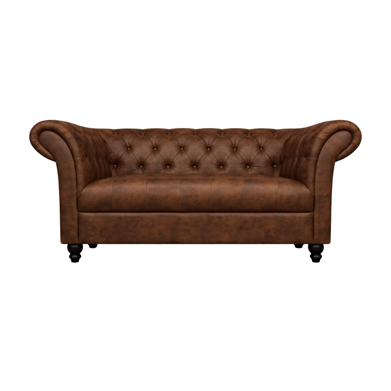 Chesterfield Bank Vintage Bruin Curve 2-zits