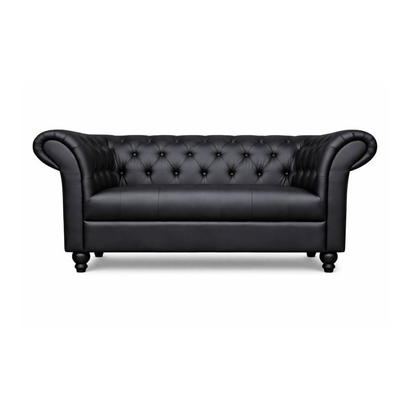 Chesterfield Bank Zwart Curve | 2-Zits