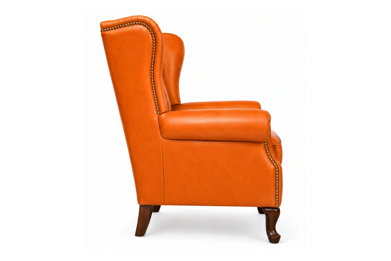Chesterfield Fauteuil Cognac Oker geel Chesterfield Fauteuil Cognac Oker geel zijkant