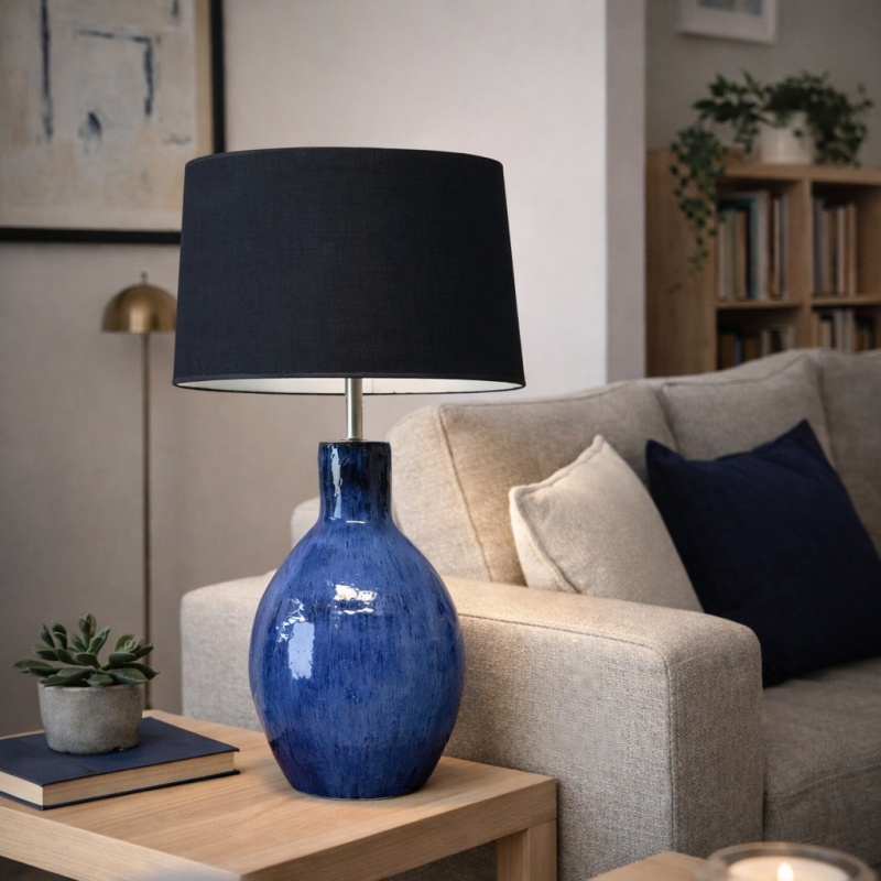 Devaso Tafellamp Blauw woonkamer (2)