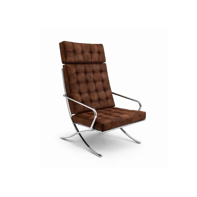 Barcelona Chair XL bruin vintage