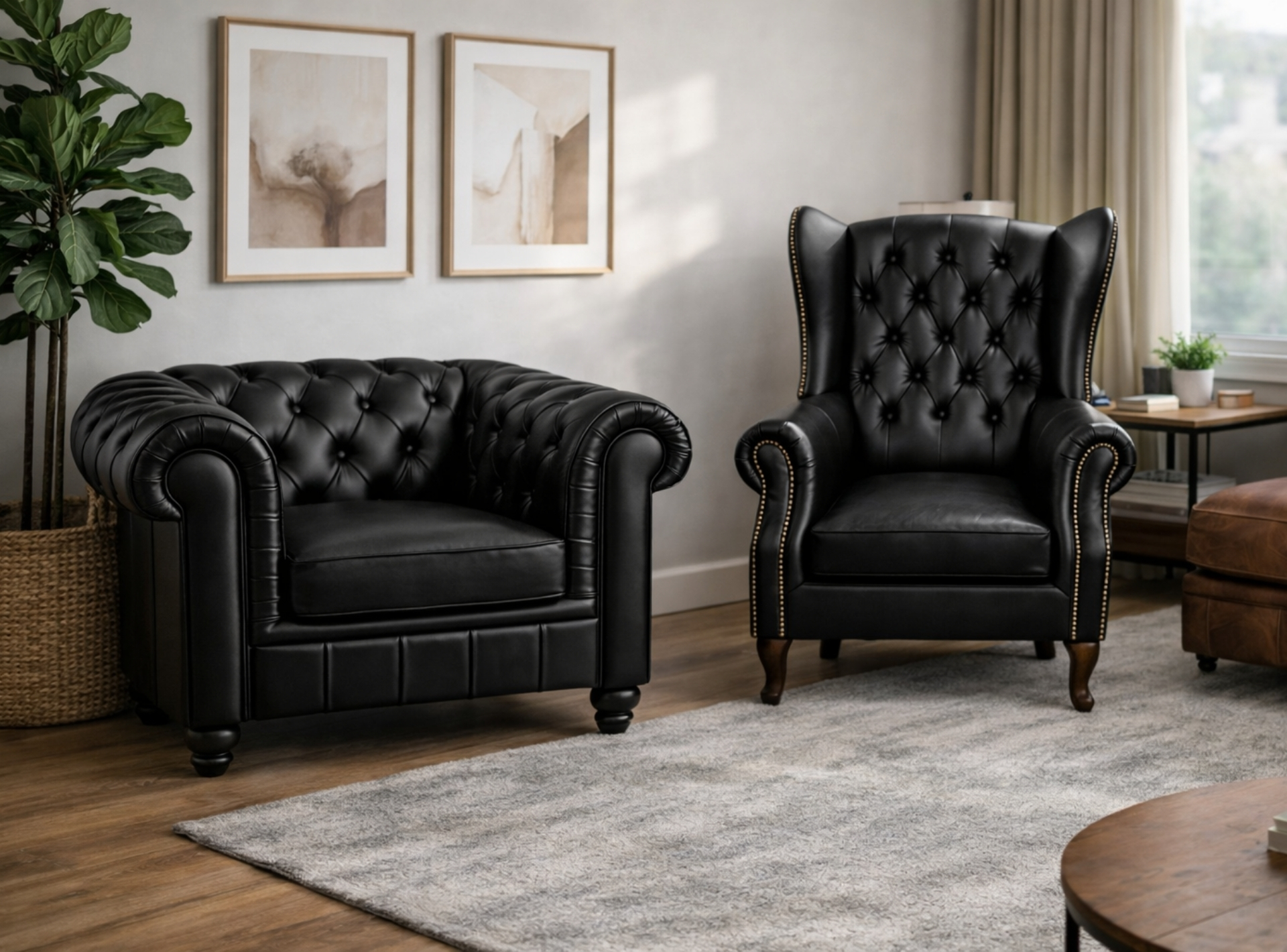 Chesterfield Fauteuil Chesterfield Stoel Bank Leer