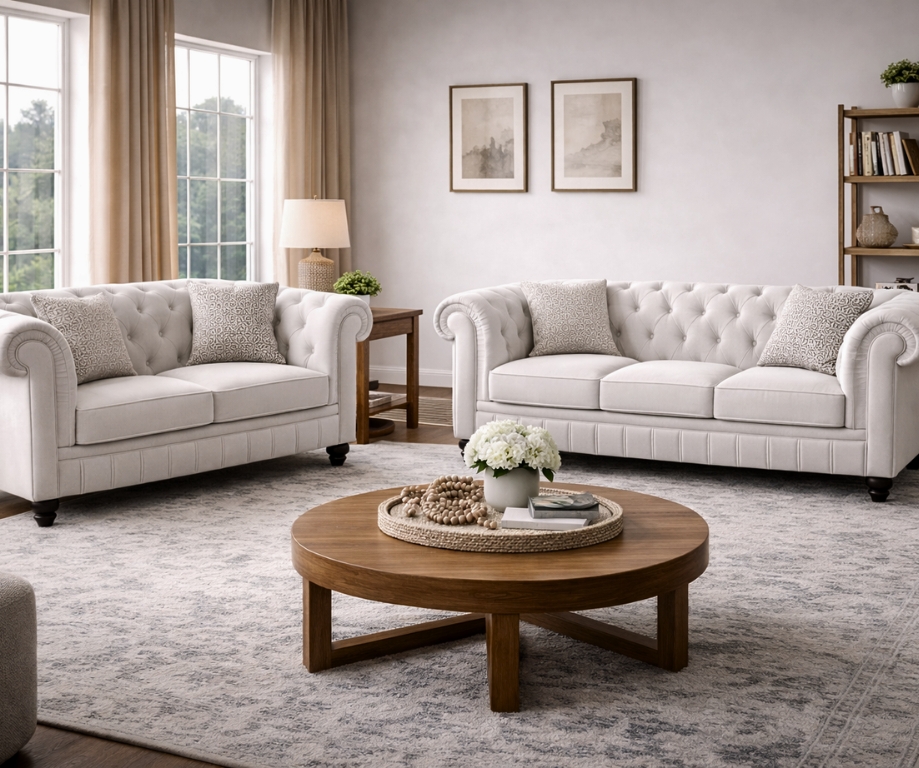 Chesterfield Banken velvet wit