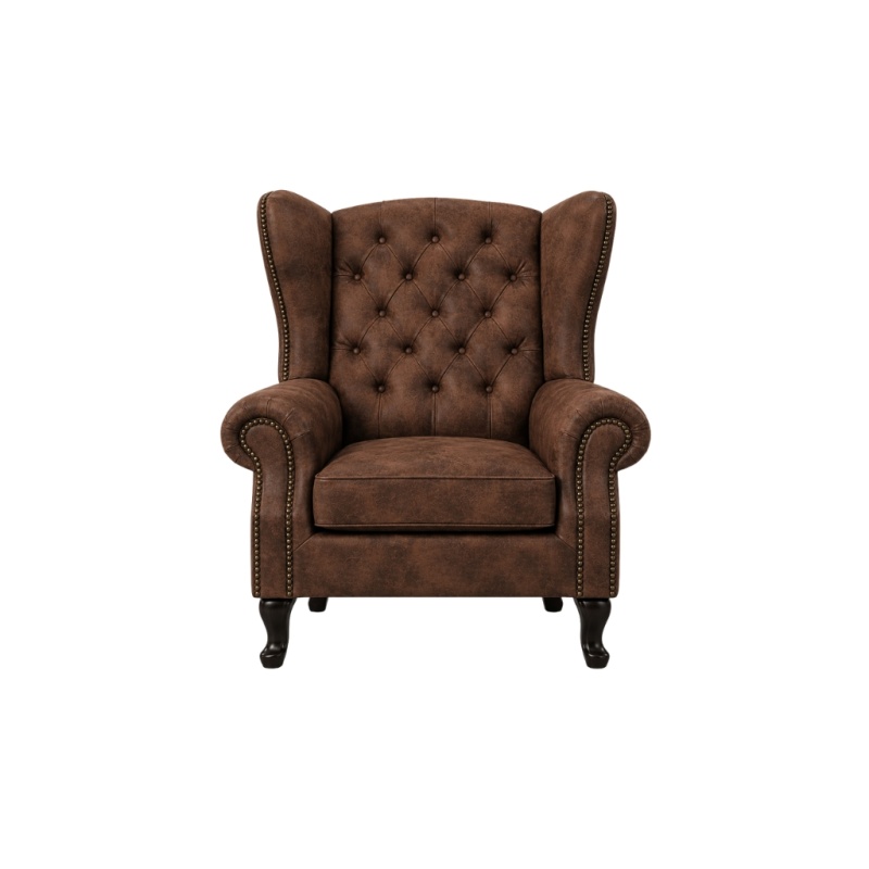 Chesterfield Fauteuil Vintage Bruin