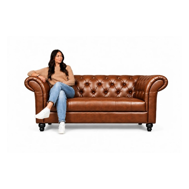 Chesterfield Bank Curve Bruin 2-zits
