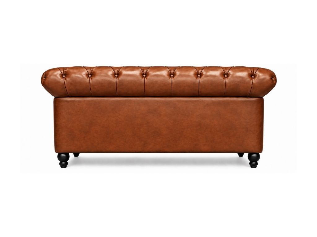 Chesterfield Bank Curve Bruin | 2-zits Chesterfield Bank Curve Bruin 2-zits achterkant
