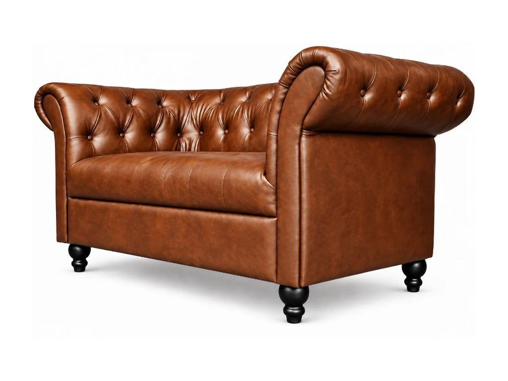 Chesterfield Bank Curve Bruin | 2-zits Chesterfield Bank Curve Bruin 2-zits zijkant