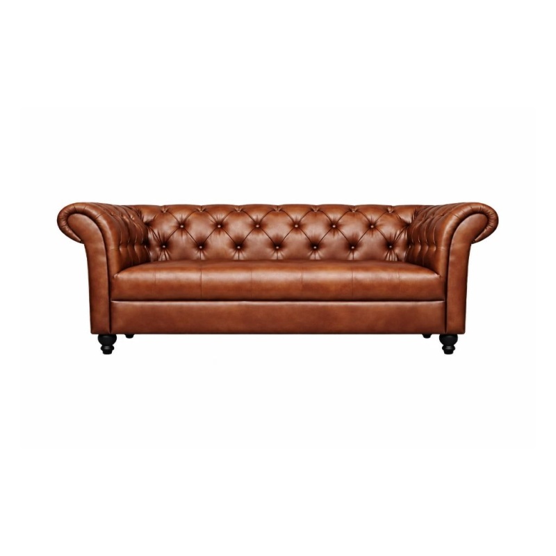 Chesterfield Bank Curve Bruin 3-zits