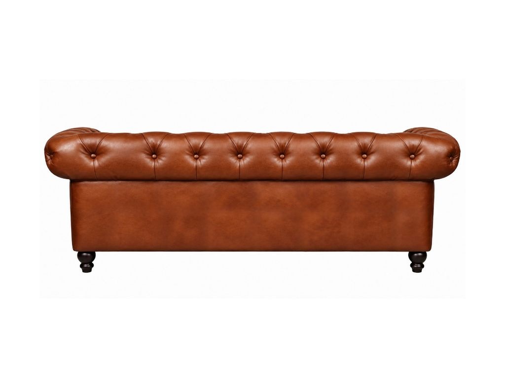 Chesterfield Bank Curve Bruin | 3-zits Chesterfield Bank Curve Bruin 3-zits achterkant