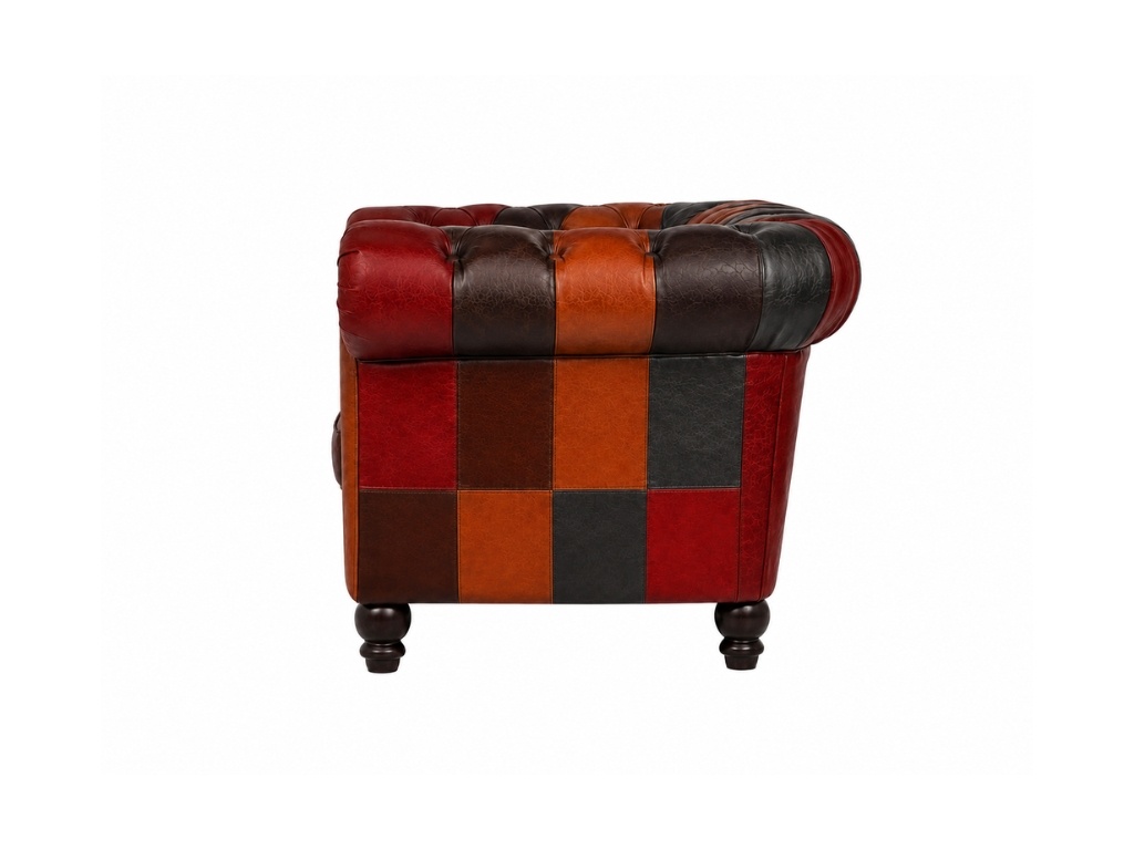 Chesterfield Bank Curve Patchwork | 1-zits Chesterfield Bank Curve Patchwork 1-zits zijkant