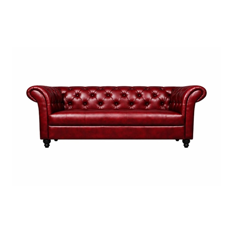 Chesterfield Bank Curve Rood 3-zits