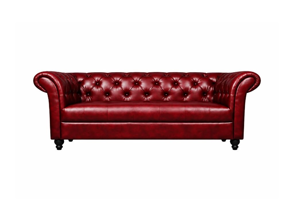 Chesterfield Bank Curve Rood | 3-zits Chesterfield Bank Curve Rood 3-zits
