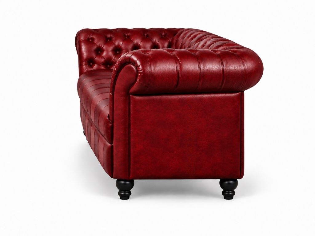 Chesterfield Bank Curve Rood | 3-zits Chesterfield Bank Curve Rood 3-zits zijkant